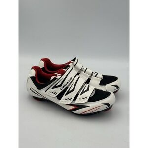 Venzo Cycling Shoes White Black Red Women's 6.5 Men's 5 EU 38 SPD Road Bike Shoe